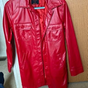 Red Faux leather jacket